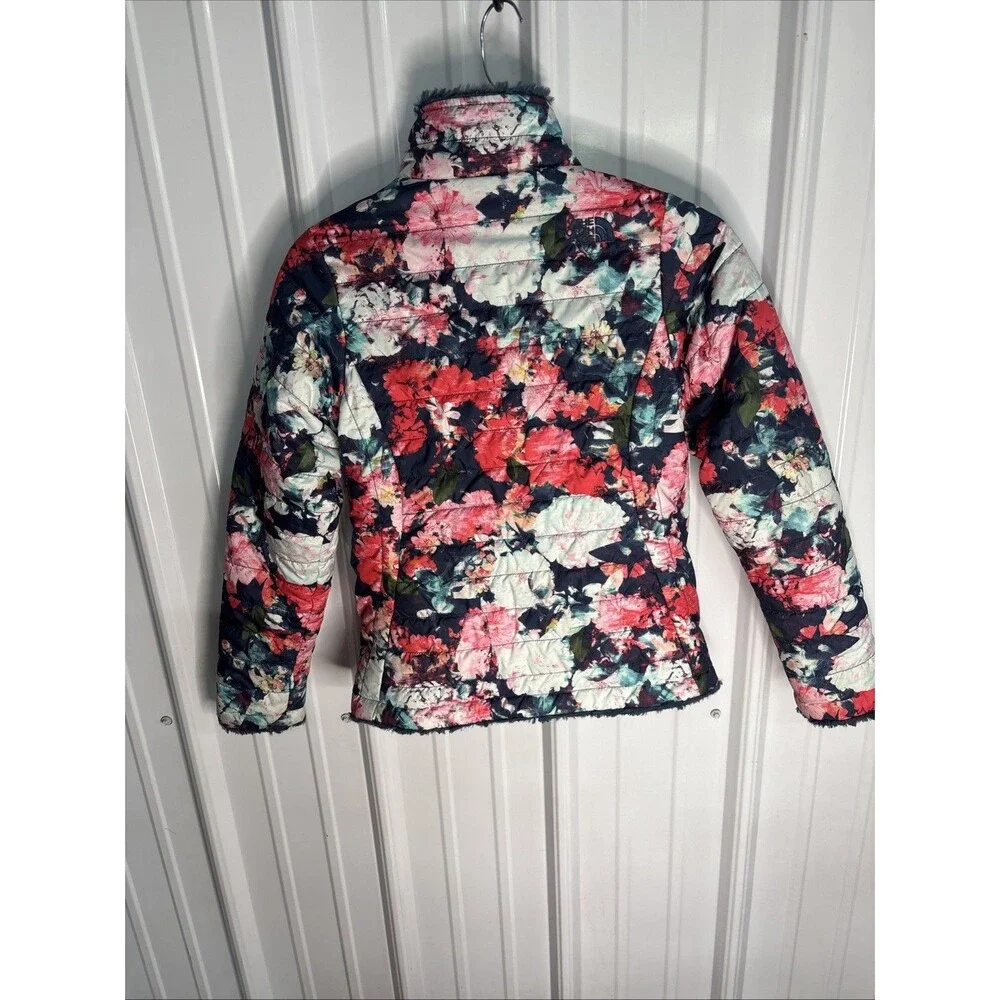 The North Face Mossbud Girls Reversible Jacket Size Med 10/12 EUC